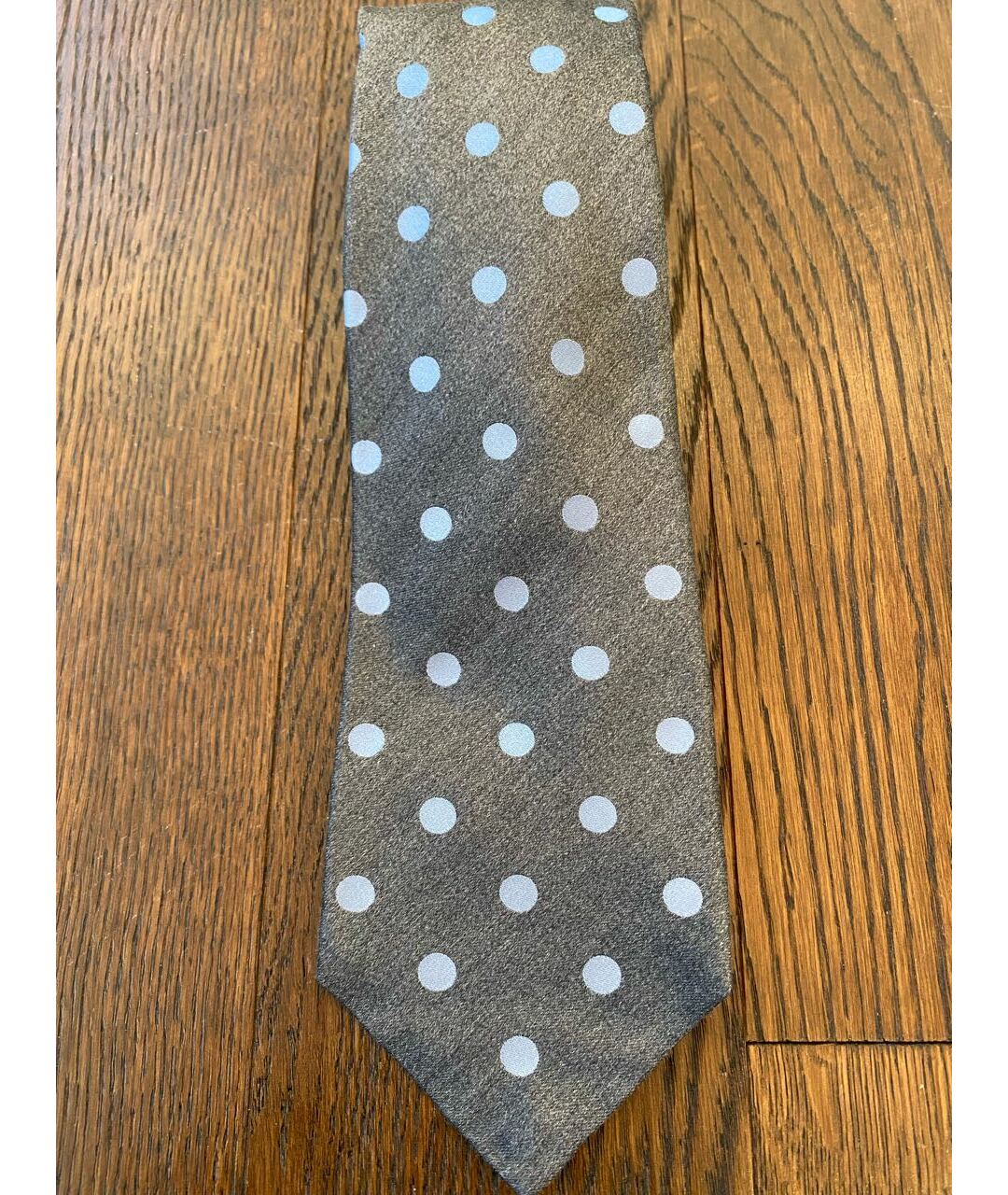 KITON Серый шелковый галстук, фото 5