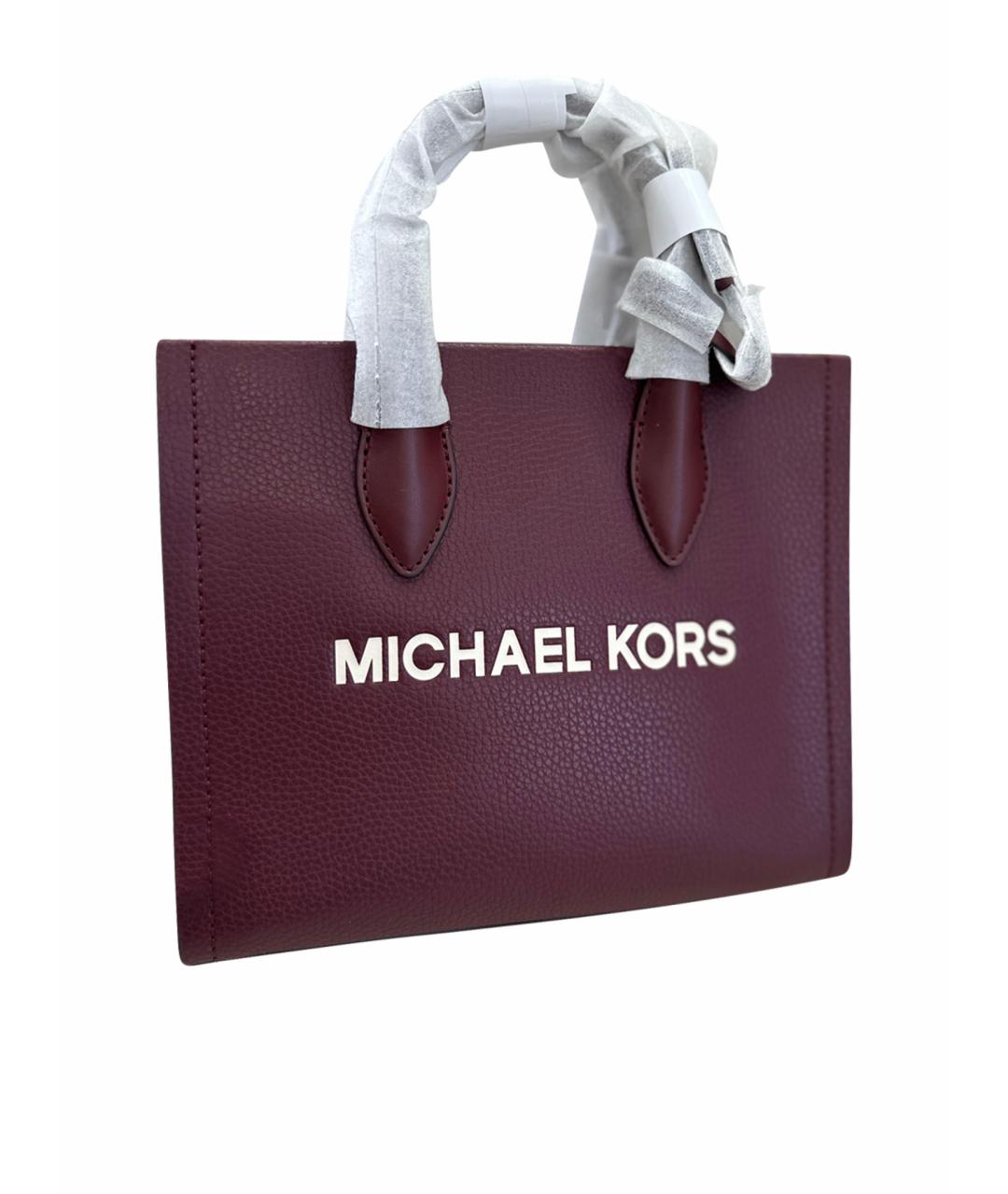 MICHAEL KORS Бордовая кожаная сумка тоут, фото 1