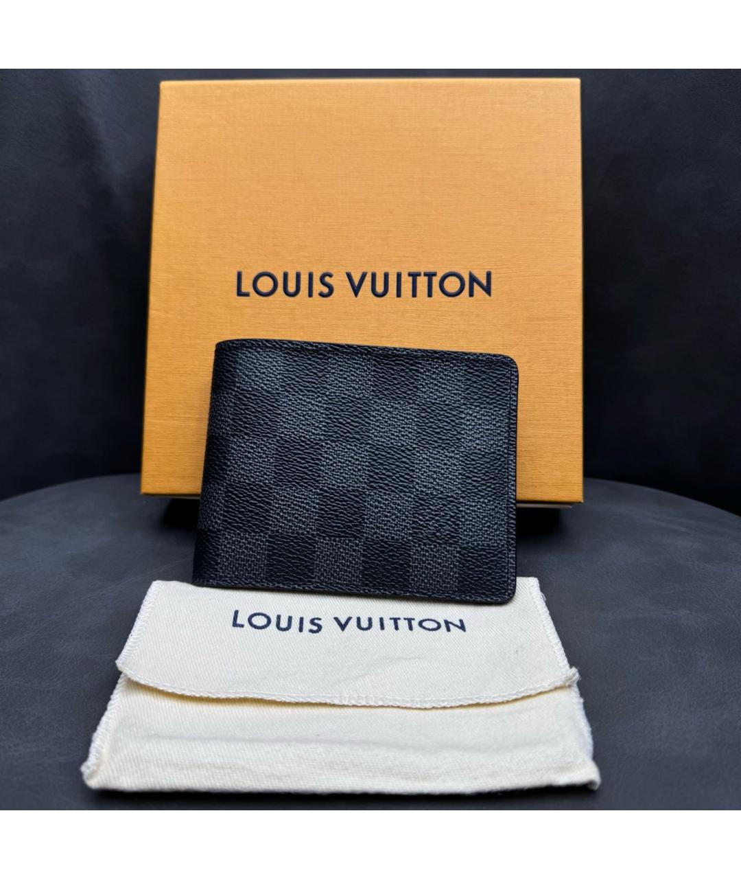 LOUIS VUITTON Антрацитовый кошелек, фото 7