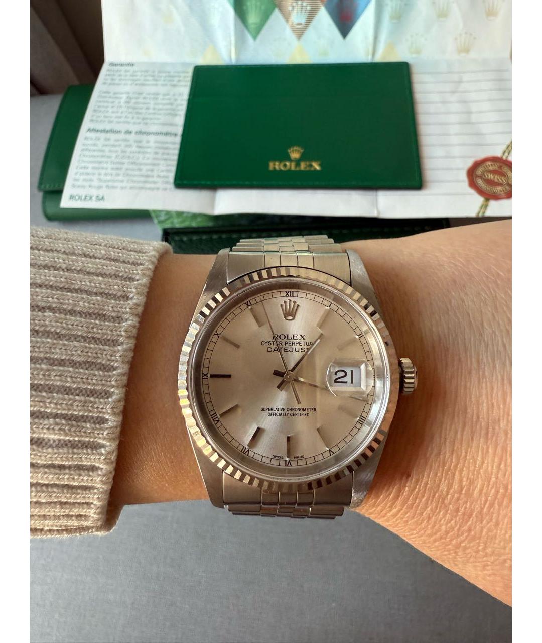 ROLEX Серебряные часы из белого золота, фото 6