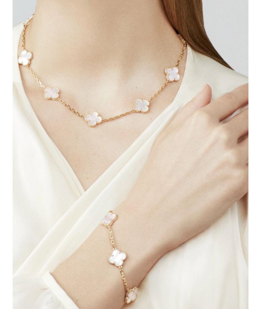 VAN CLEEF & ARPELS Белое колье из желтого золота, фото 2