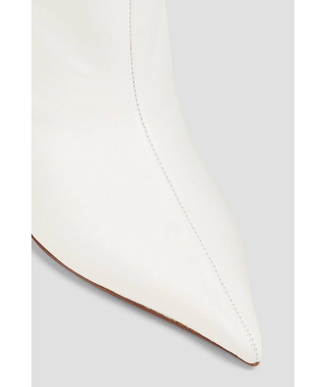 Amina Muaddi Белые кожаные сапоги, фото 4