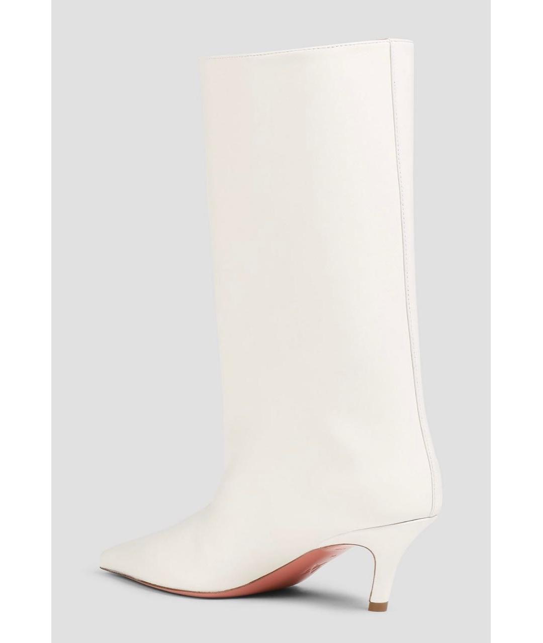 Amina Muaddi Белые кожаные сапоги, фото 3