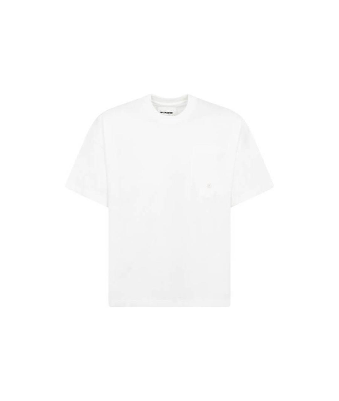 JIL SANDER Белая хлопковая футболка, фото 2