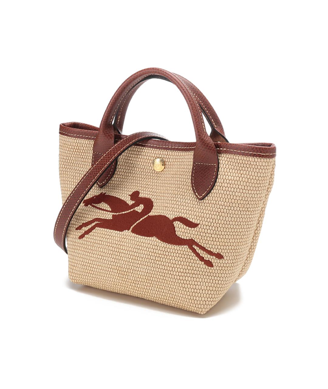 LONGCHAMP Коричневая тканевая сумка через плечо, фото 2