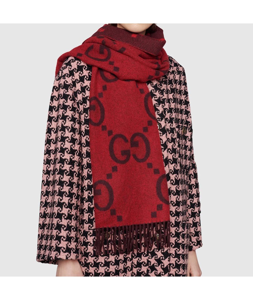 GUCCI Красный шарф, фото 3