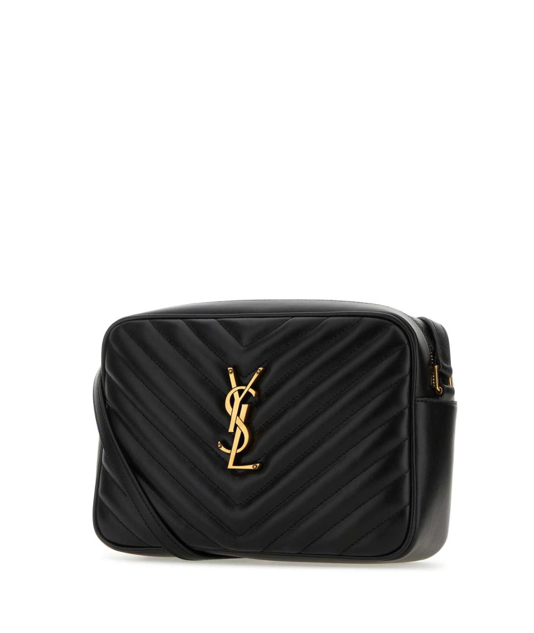 SAINT LAURENT Черная кожаная сумка через плечо, фото 2