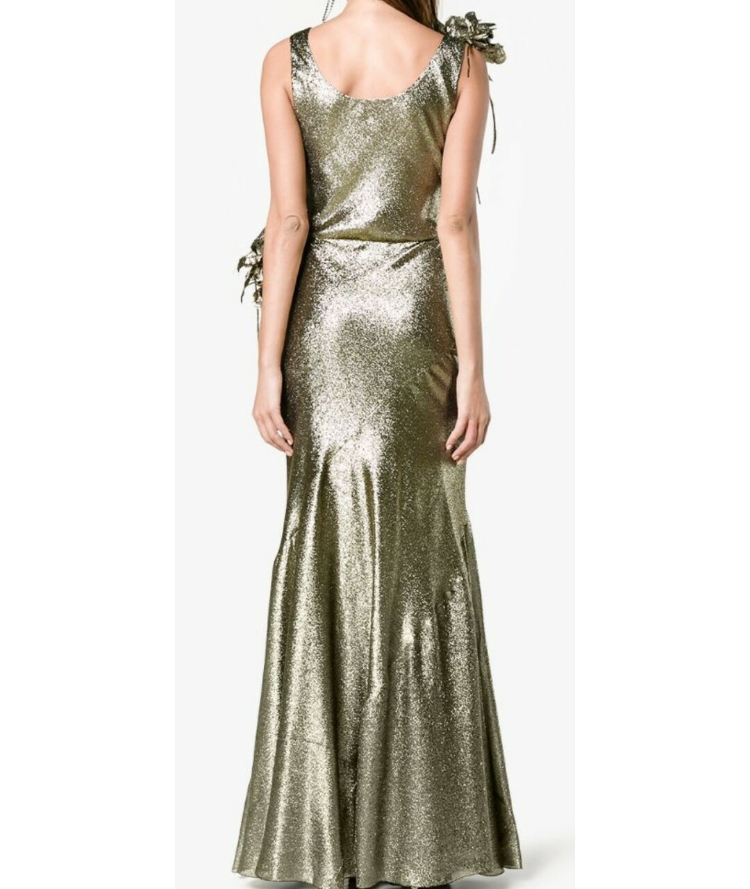 ALBERTA FERRETTI Золотое вечернее платье, фото 3