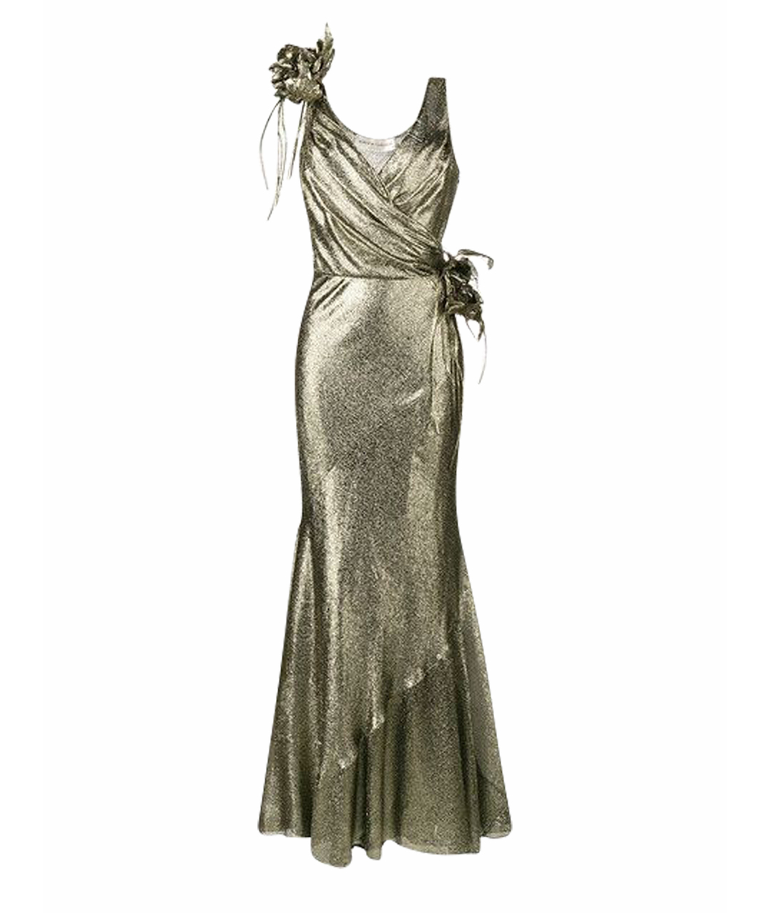 ALBERTA FERRETTI Золотое вечернее платье, фото 1