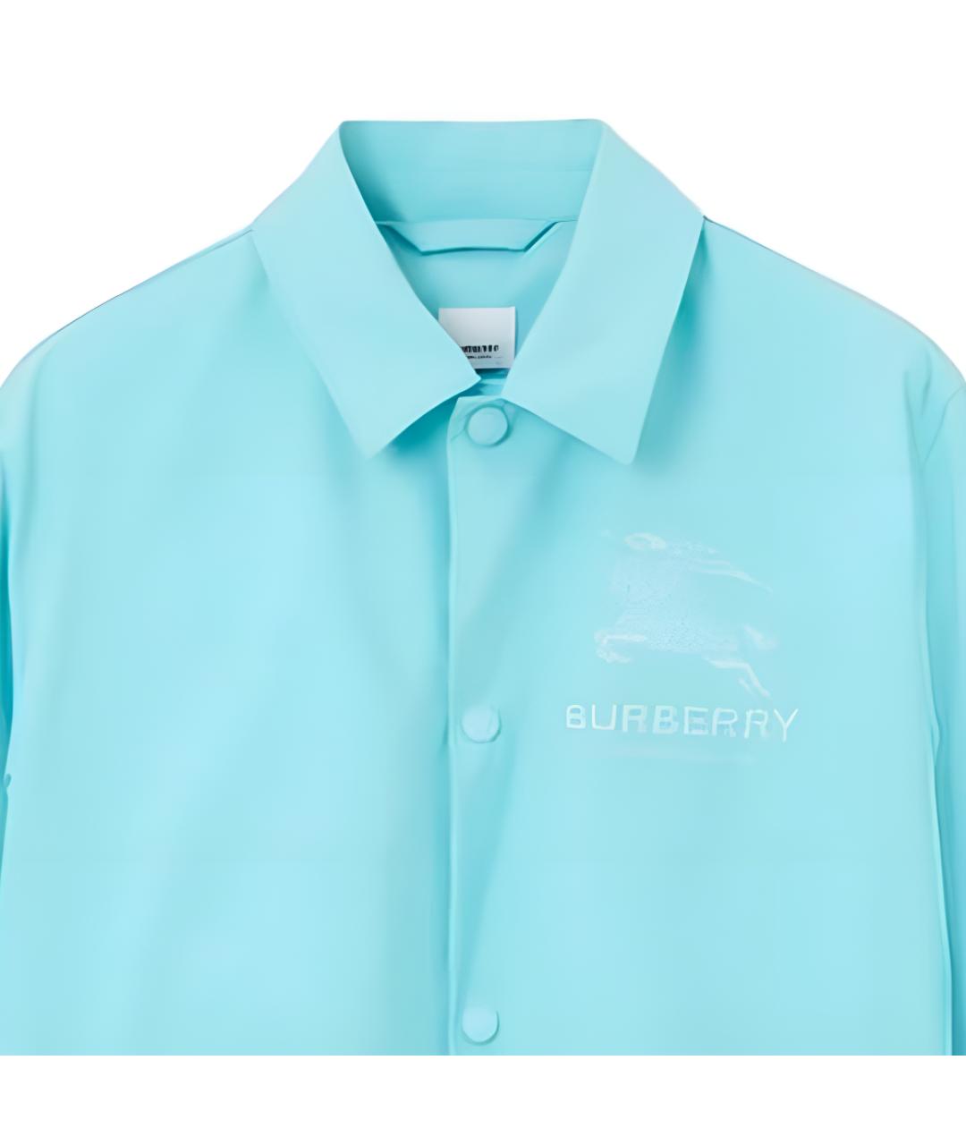 BURBERRY Бирюзовая полиэстеровая куртка, фото 5