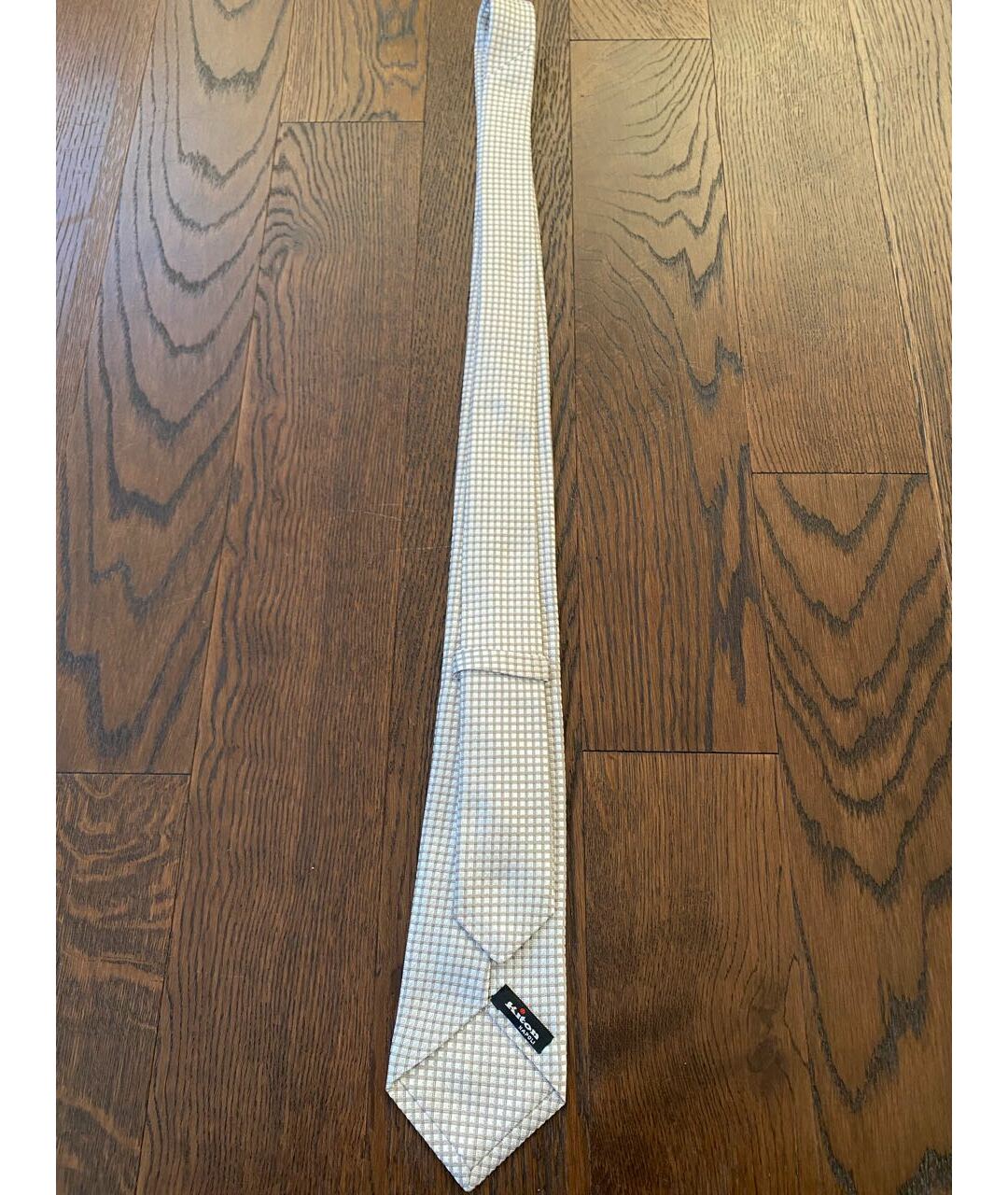 KITON Белый шелковый галстук, фото 3