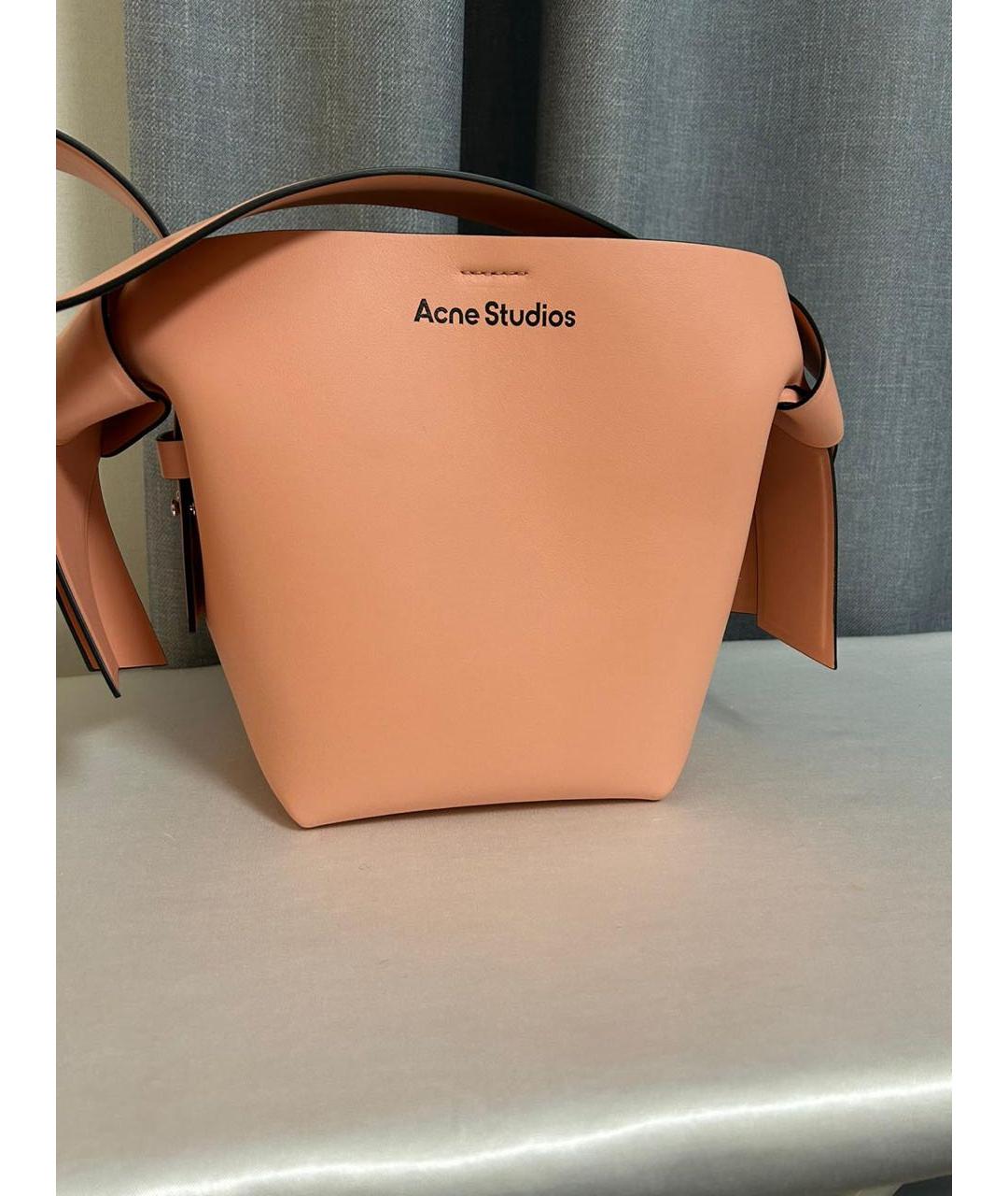 ACNE STUDIOS Коралловая кожаная сумка через плечо, фото 8