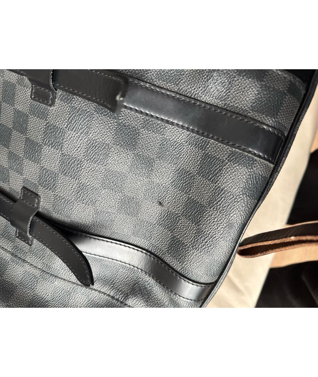 LOUIS VUITTON Черный кожаный рюкзак, фото 7