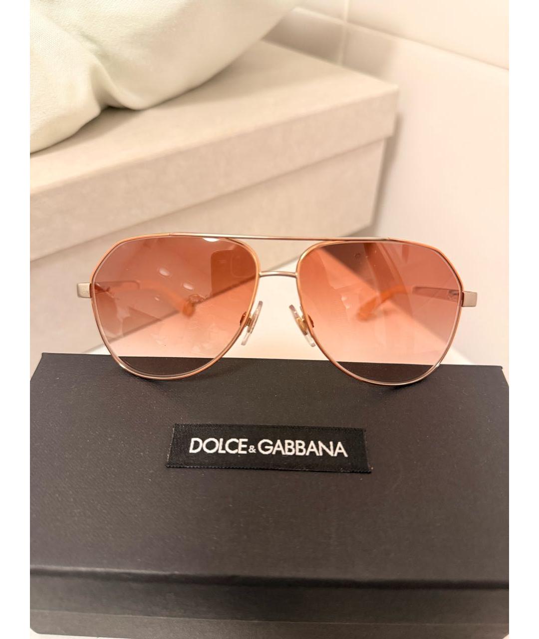 DOLCE&GABBANA Розовые металлические солнцезащитные очки, фото 8