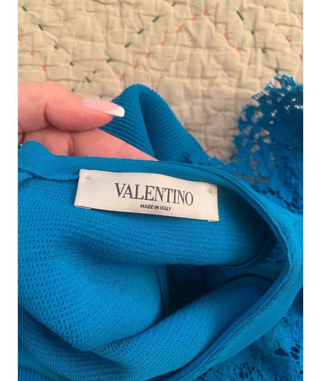 VALENTINO Бирюзовое вискозное коктейльное платье, фото 4