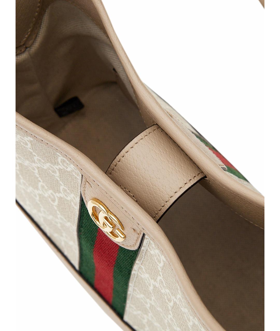 GUCCI Бежевая кожаная сумка через плечо, фото 7
