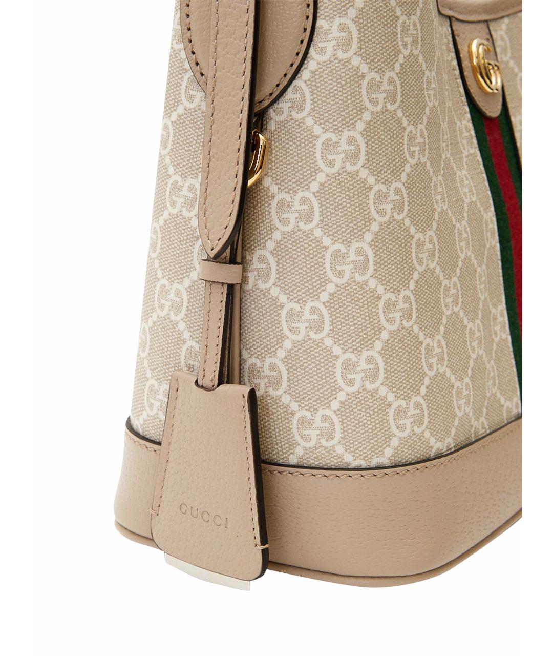 GUCCI Бежевая кожаная сумка через плечо, фото 5