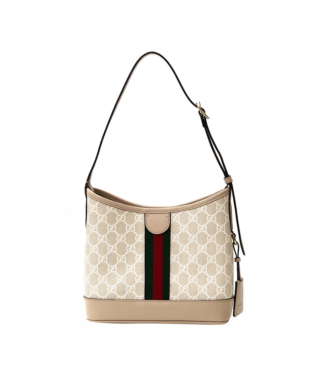 GUCCI Бежевая кожаная сумка через плечо, фото 3