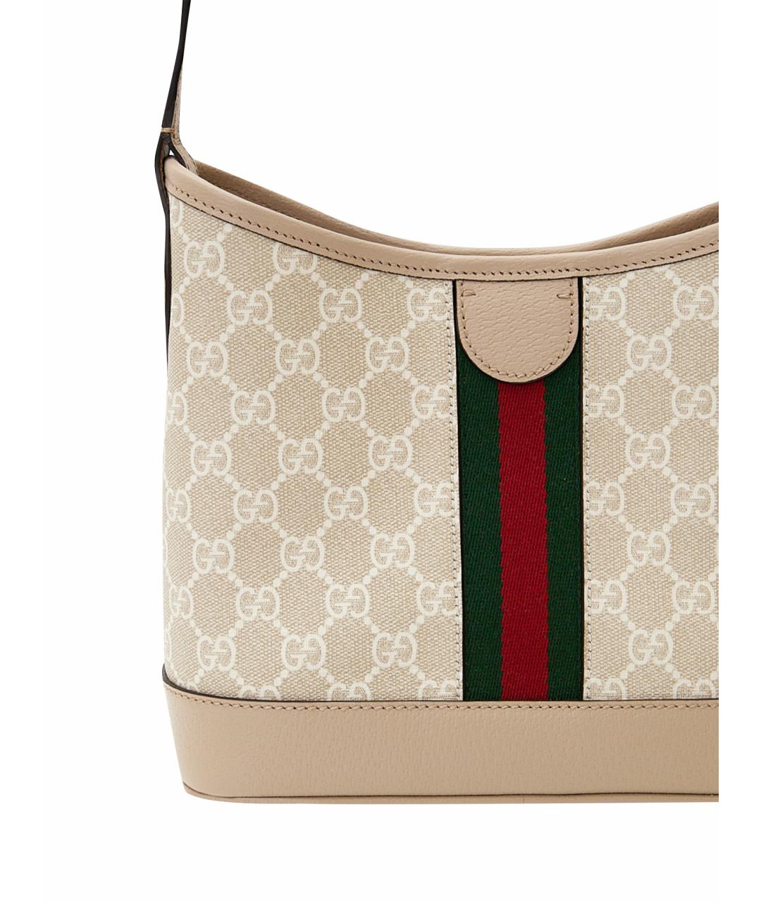 GUCCI Бежевая кожаная сумка через плечо, фото 6