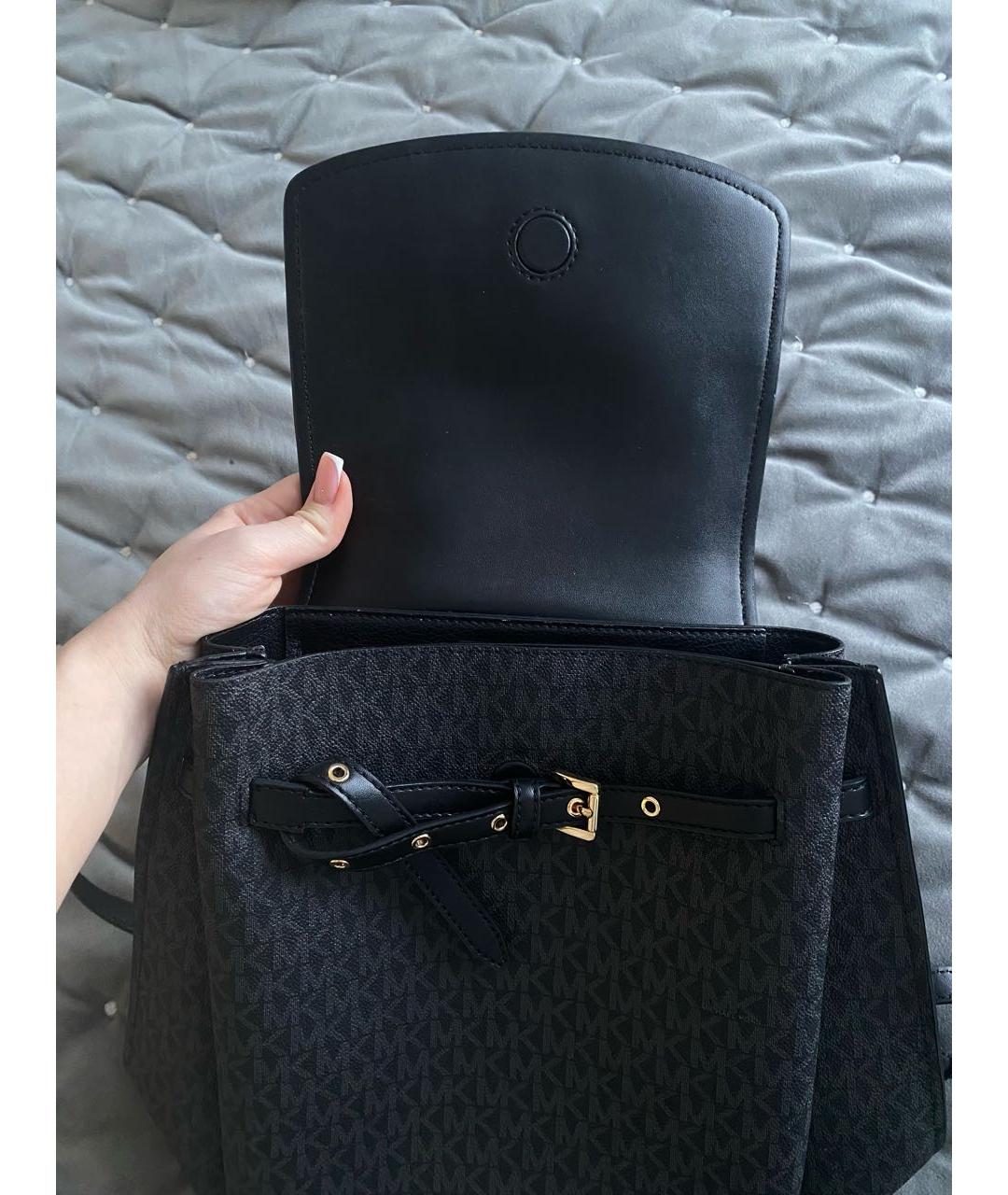 MICHAEL KORS Черный кожаный рюкзак, фото 2