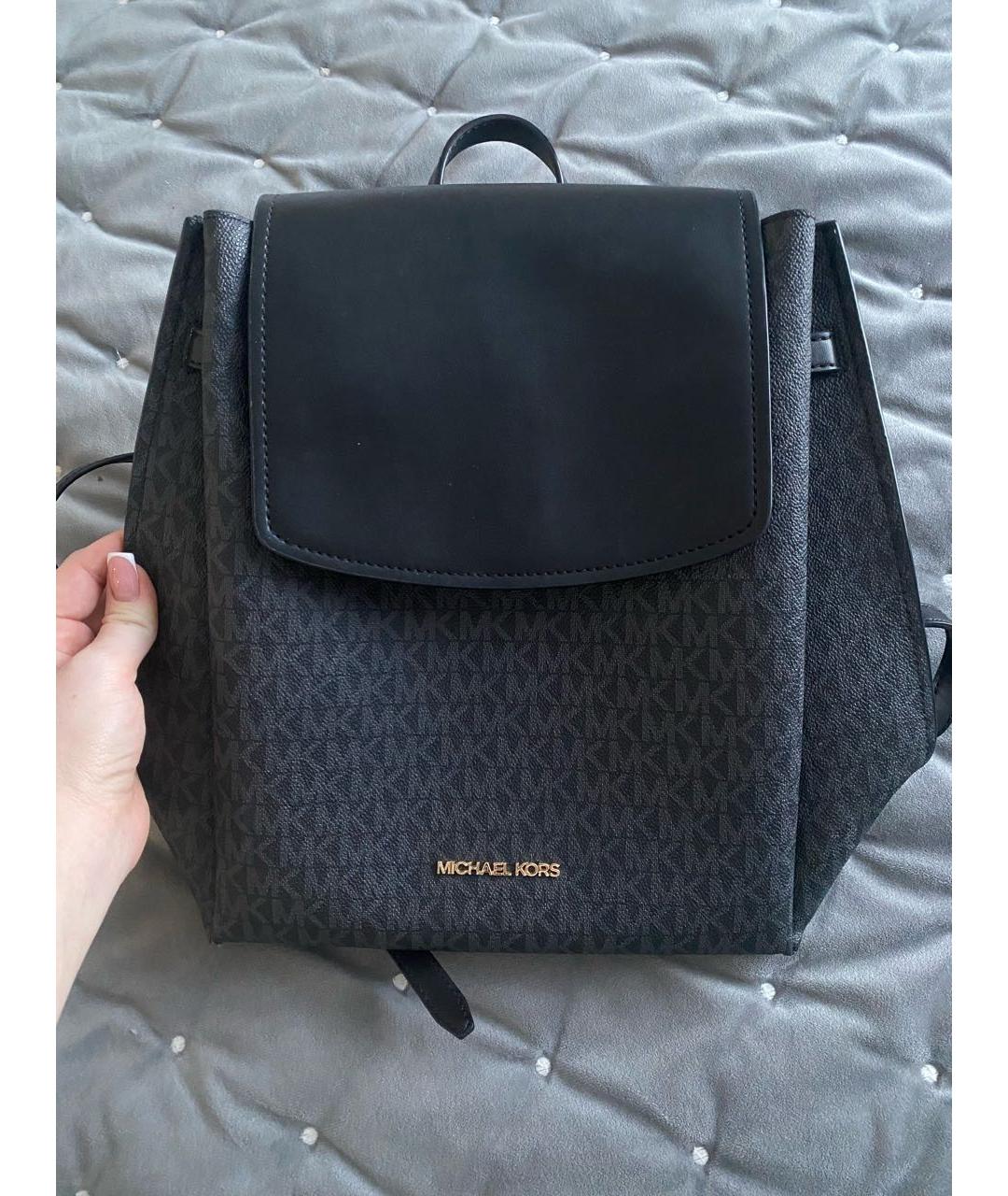 MICHAEL KORS Черный кожаный рюкзак, фото 5