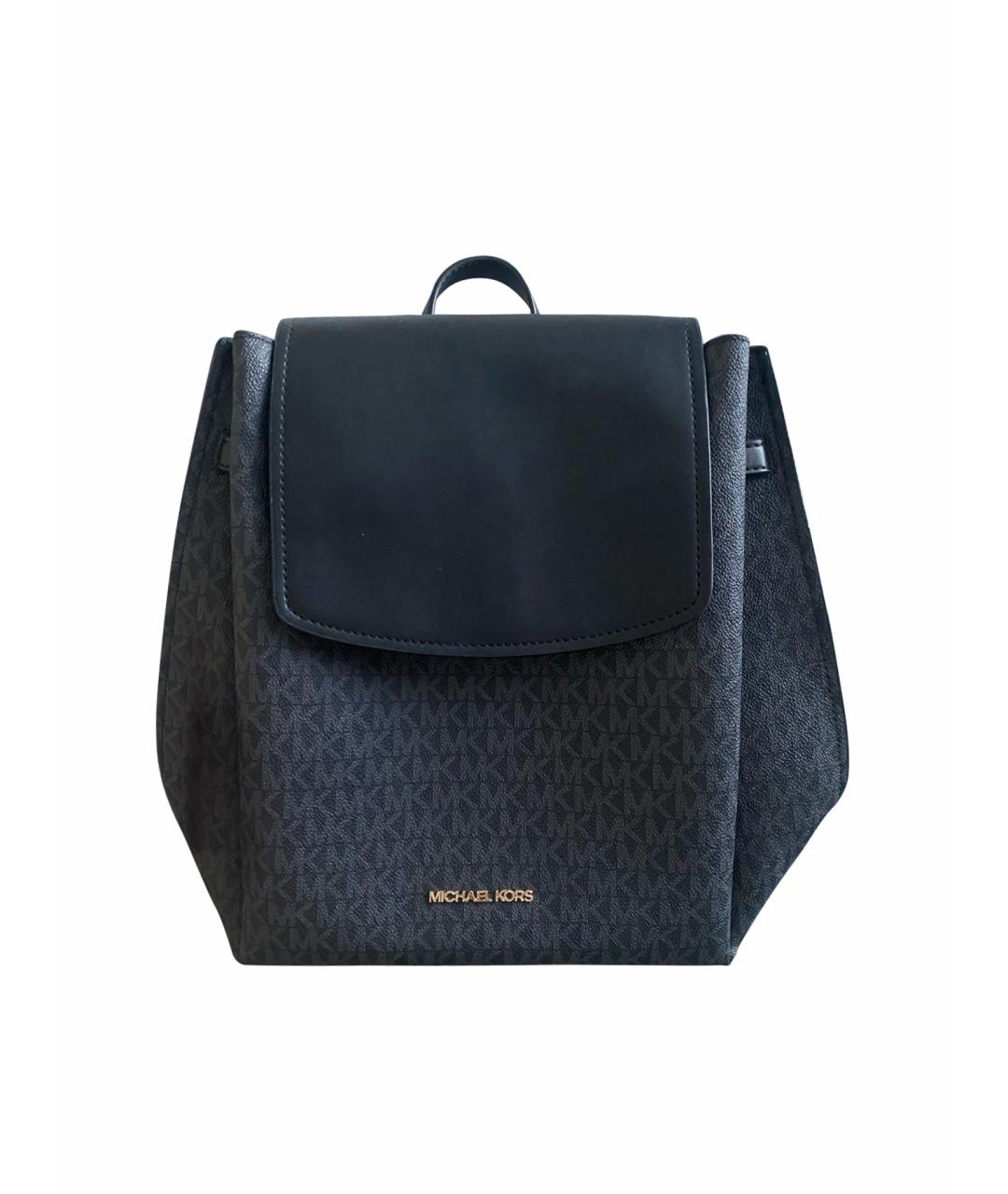 MICHAEL KORS Черный кожаный рюкзак, фото 1