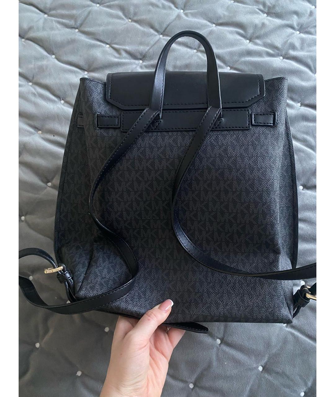 MICHAEL KORS Черный кожаный рюкзак, фото 3