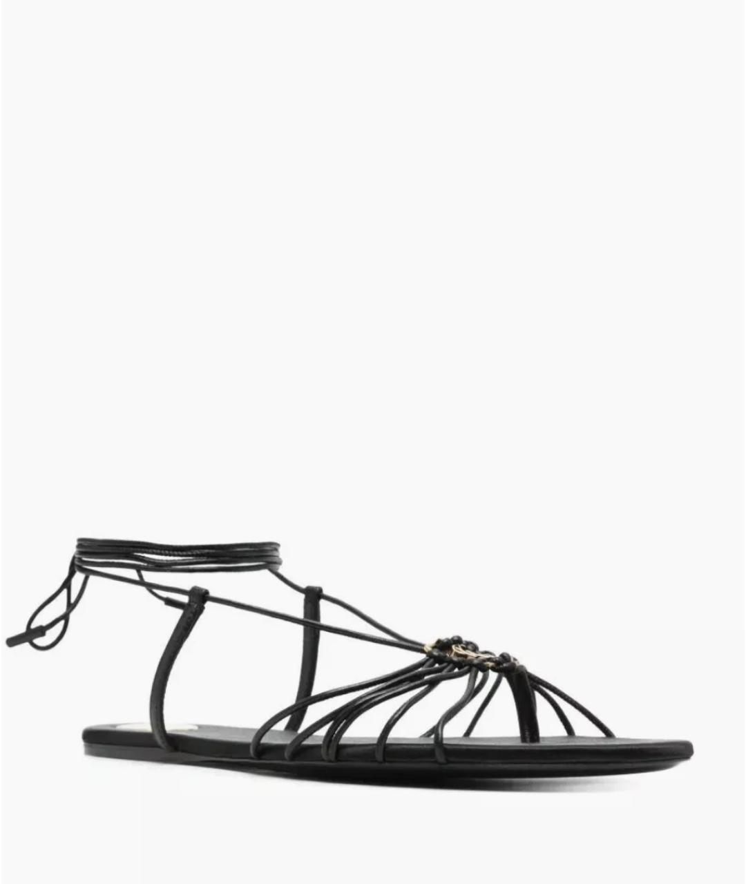 SAINT LAURENT Черные кожаные сандалии, фото 2