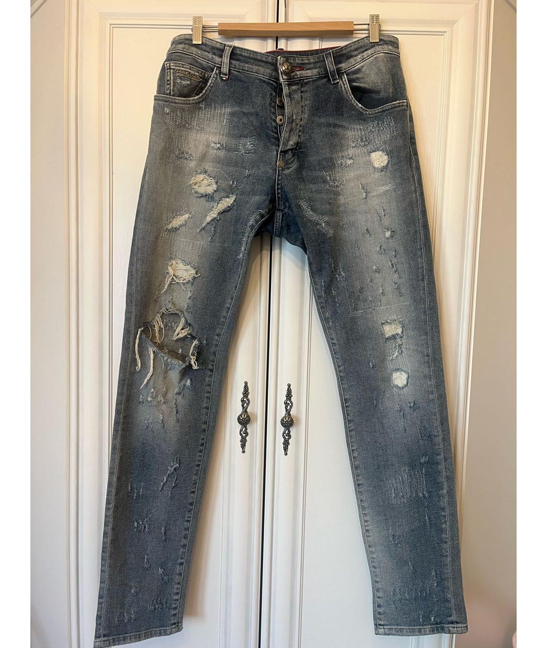 PHILIPP PLEIN Голубые джинсы скинни, фото 9