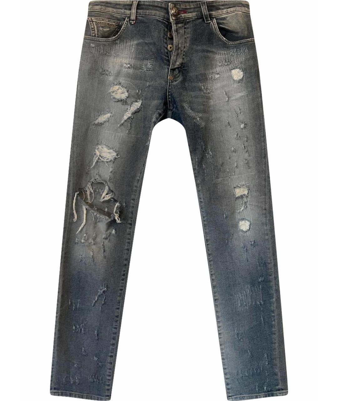 PHILIPP PLEIN Голубые джинсы скинни, фото 1