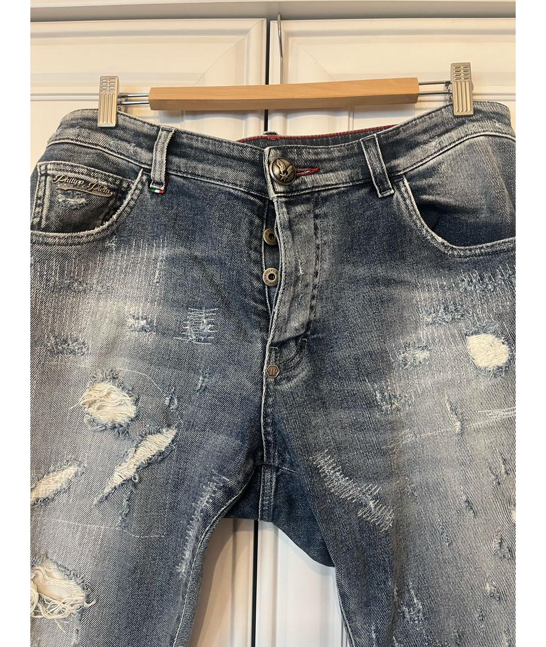 PHILIPP PLEIN Голубые джинсы скинни, фото 3