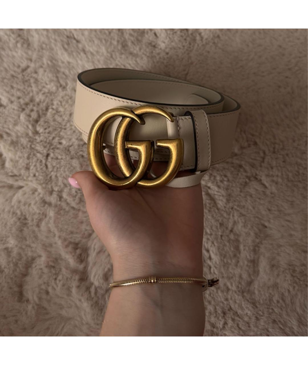 GUCCI Белый кожаный ремень, фото 3