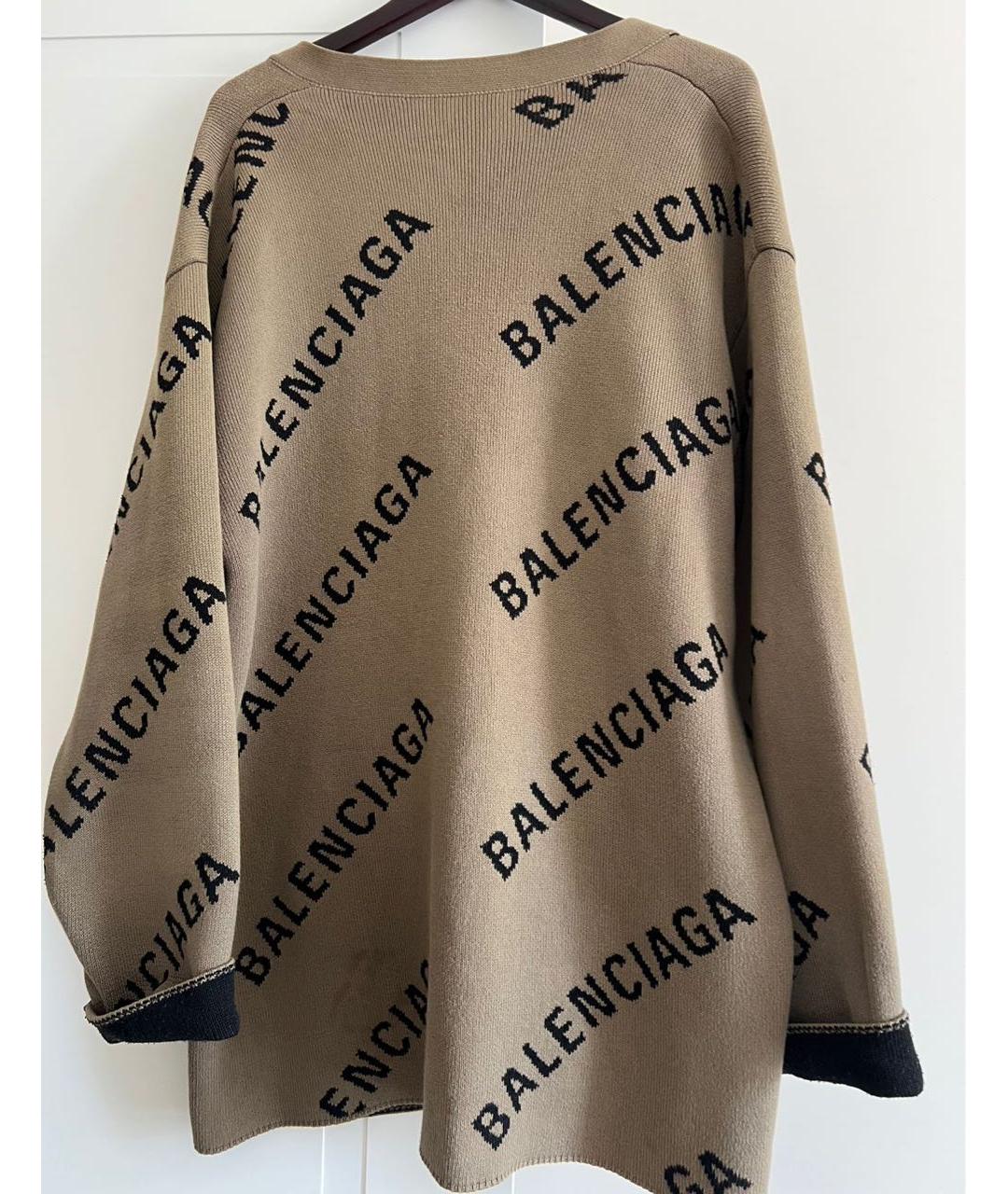 BALENCIAGA Коричневый шерстяной джемпер / свитер, фото 2