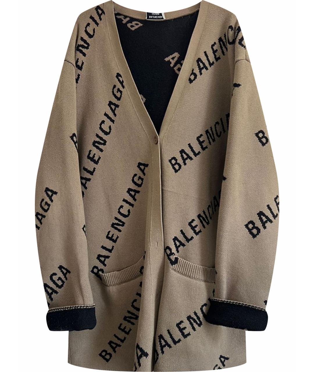 BALENCIAGA Коричневый шерстяной джемпер / свитер, фото 1