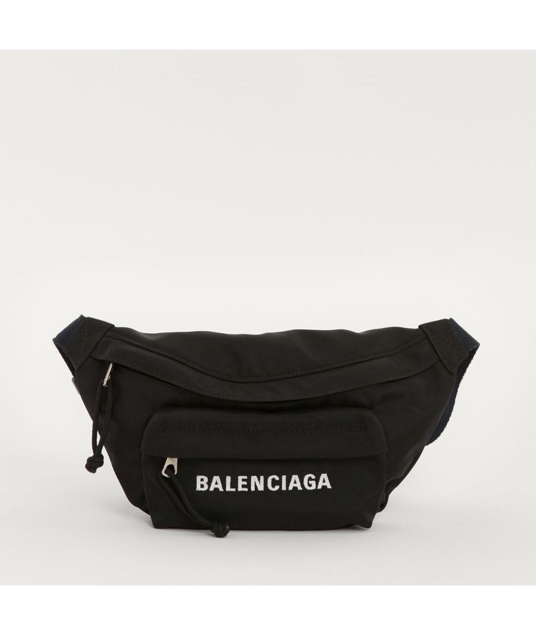 BALENCIAGA Черная хлопковая поясная сумка, фото 6