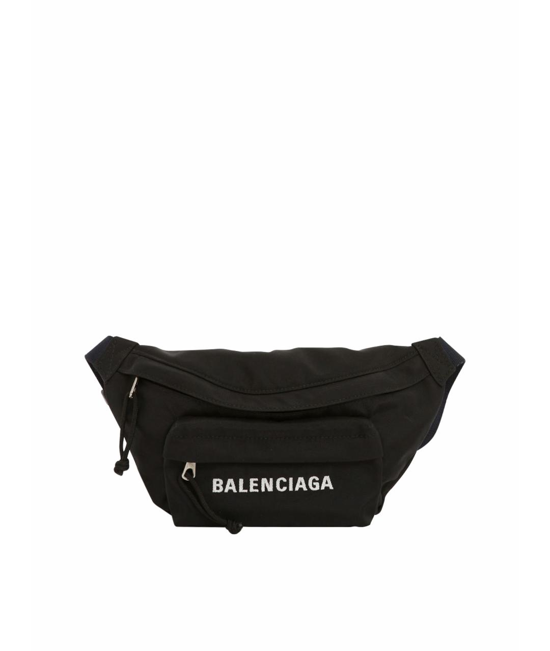 BALENCIAGA Черная хлопковая поясная сумка, фото 1