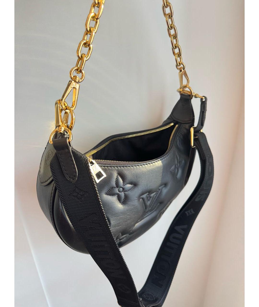 LOUIS VUITTON Черная кожаная сумка через плечо, фото 2