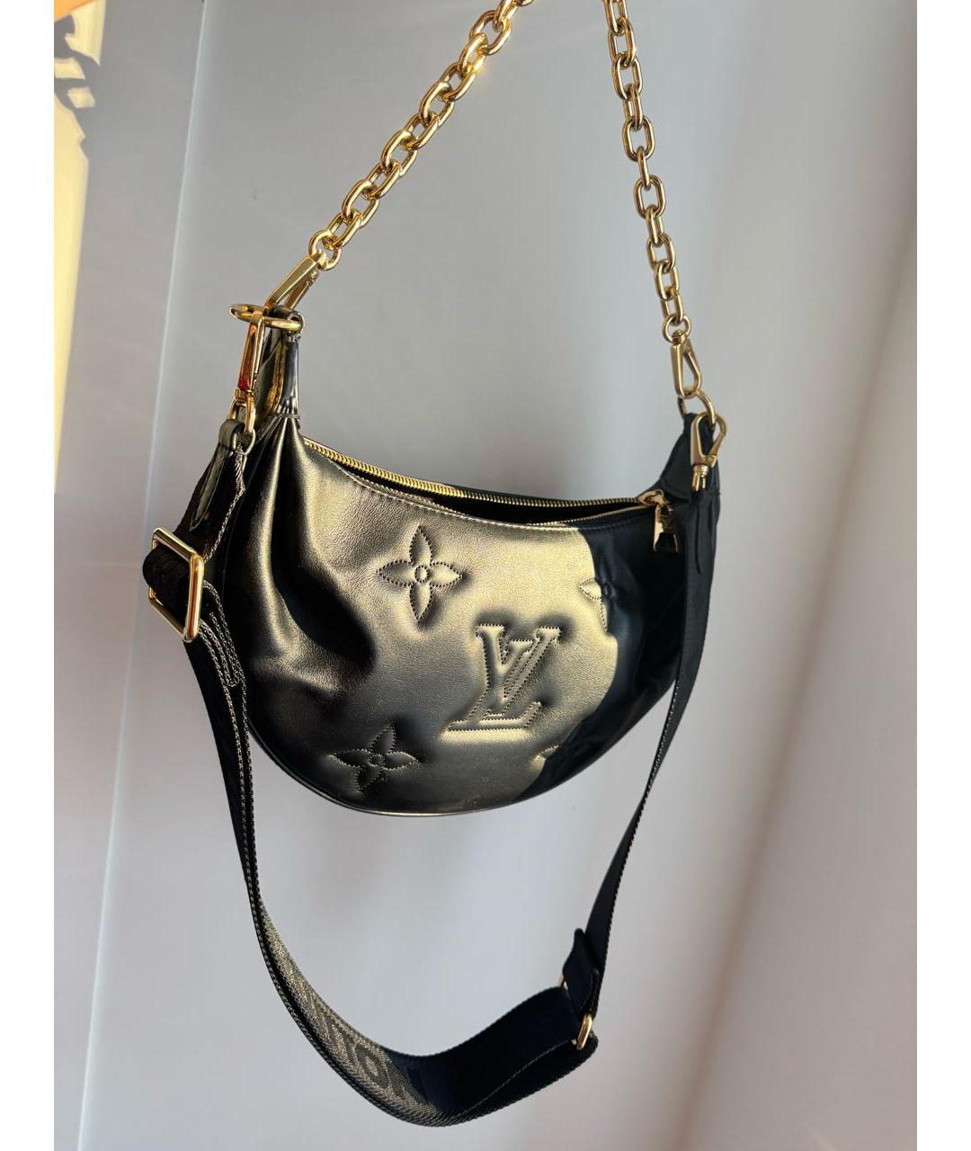LOUIS VUITTON Черная кожаная сумка через плечо, фото 8