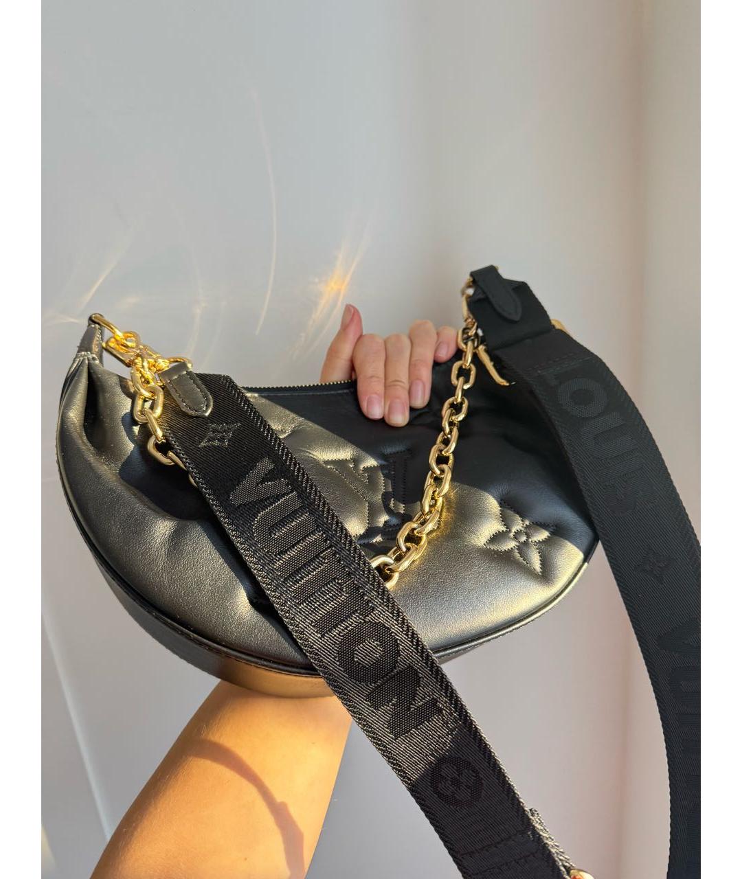LOUIS VUITTON Черная кожаная сумка через плечо, фото 4