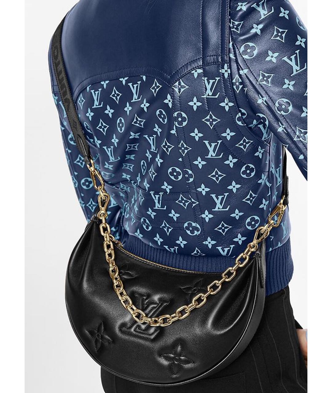 LOUIS VUITTON Черная кожаная сумка через плечо, фото 6