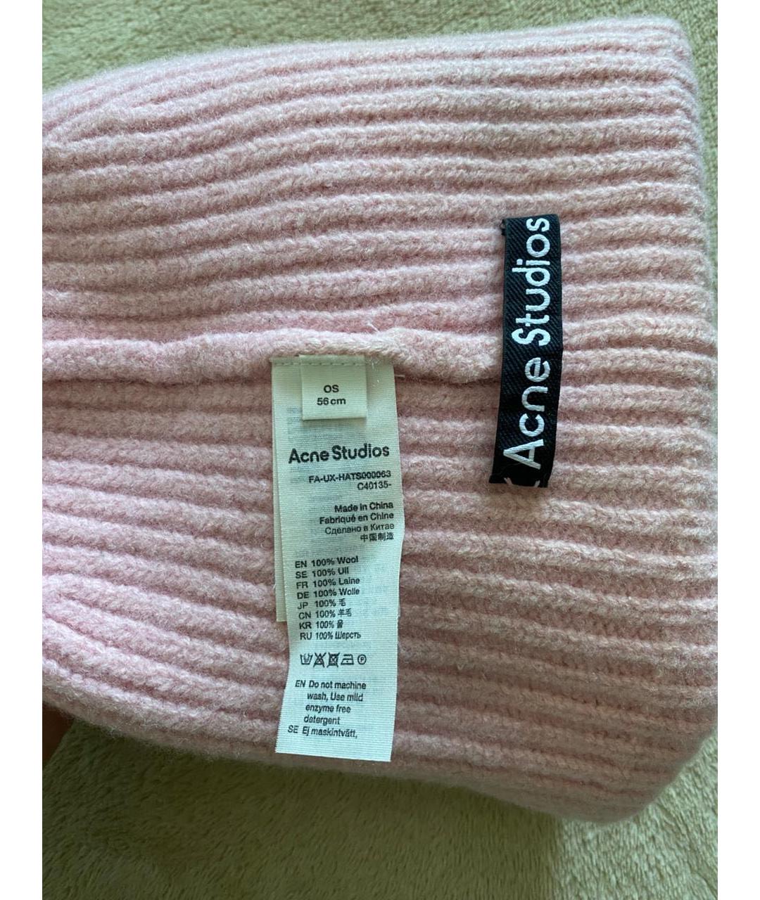 ACNE STUDIOS Розовая шерстяная шапка, фото 3