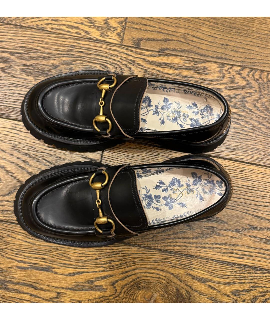 GUCCI Черные кожаные лоферы, фото 5