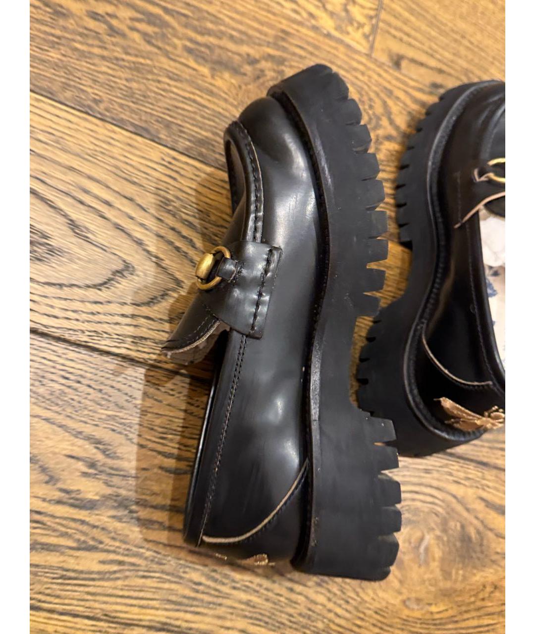 GUCCI Черные кожаные лоферы, фото 9