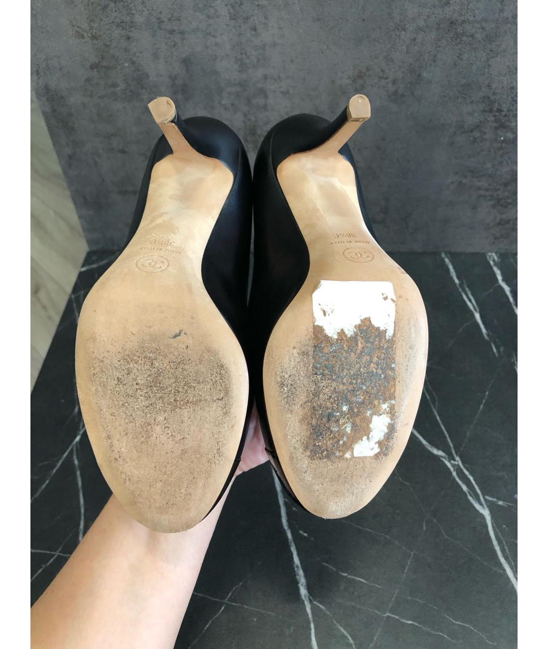 CHANEL Черные кожаные туфли, фото 7