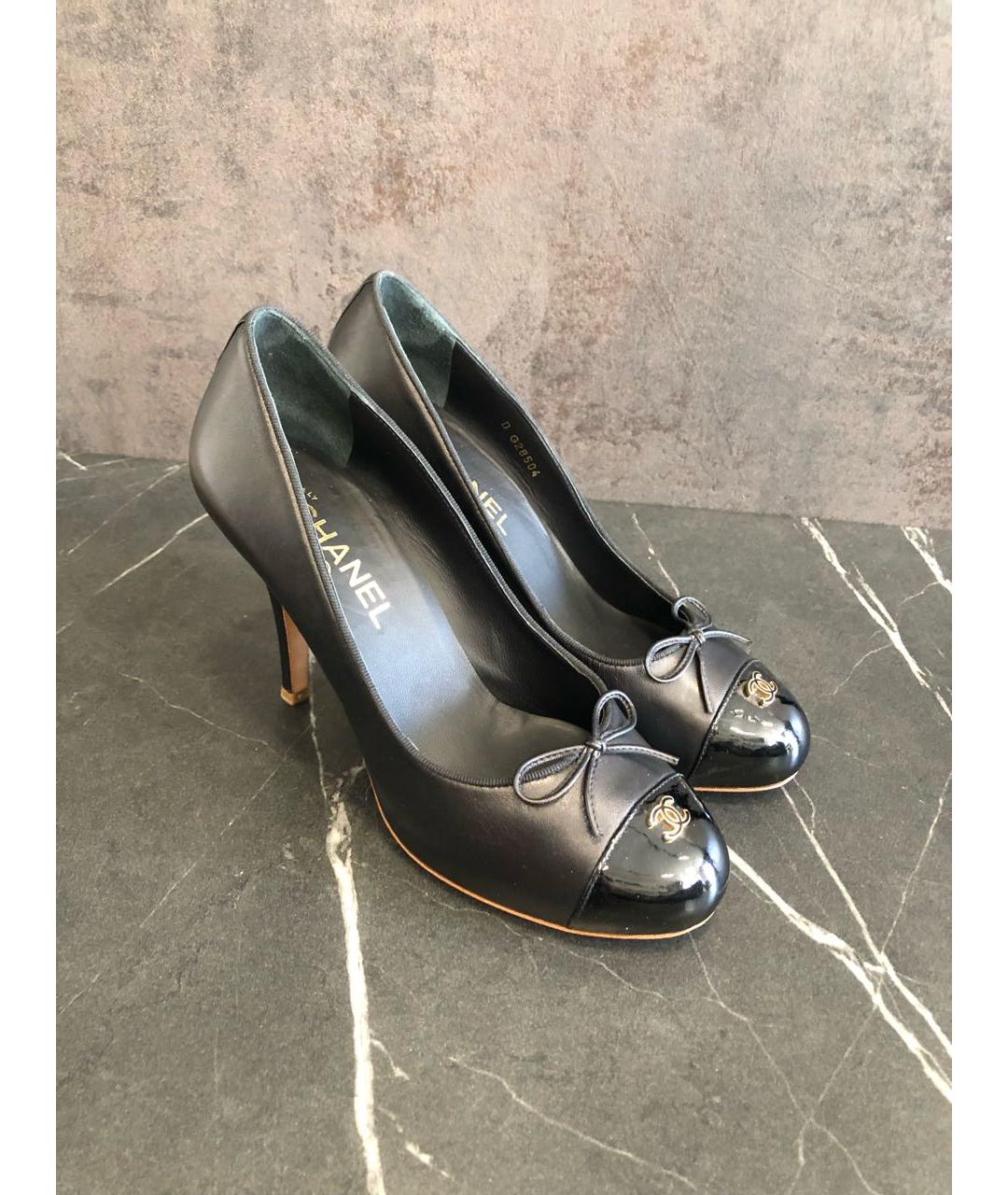 CHANEL Черные кожаные туфли, фото 3