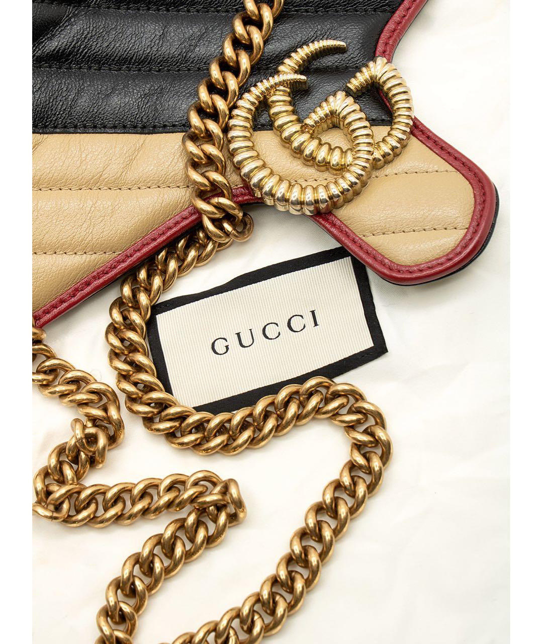 GUCCI Бежевая кожаная сумка через плечо, фото 4