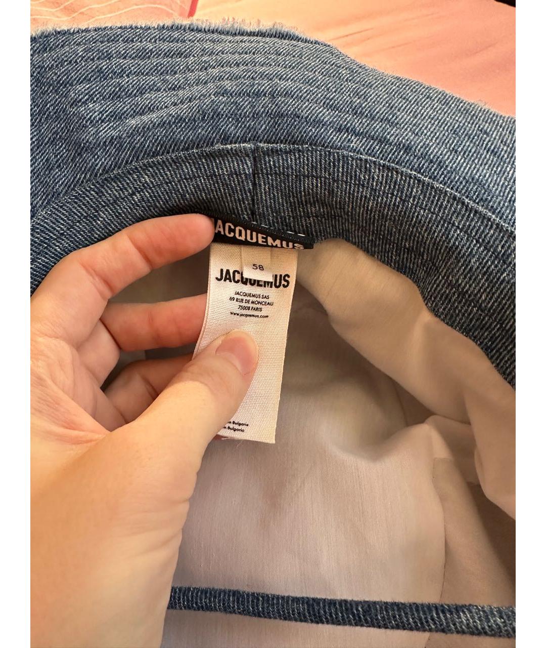 JACQUEMUS Темно-синяя хлопковая панама, фото 3