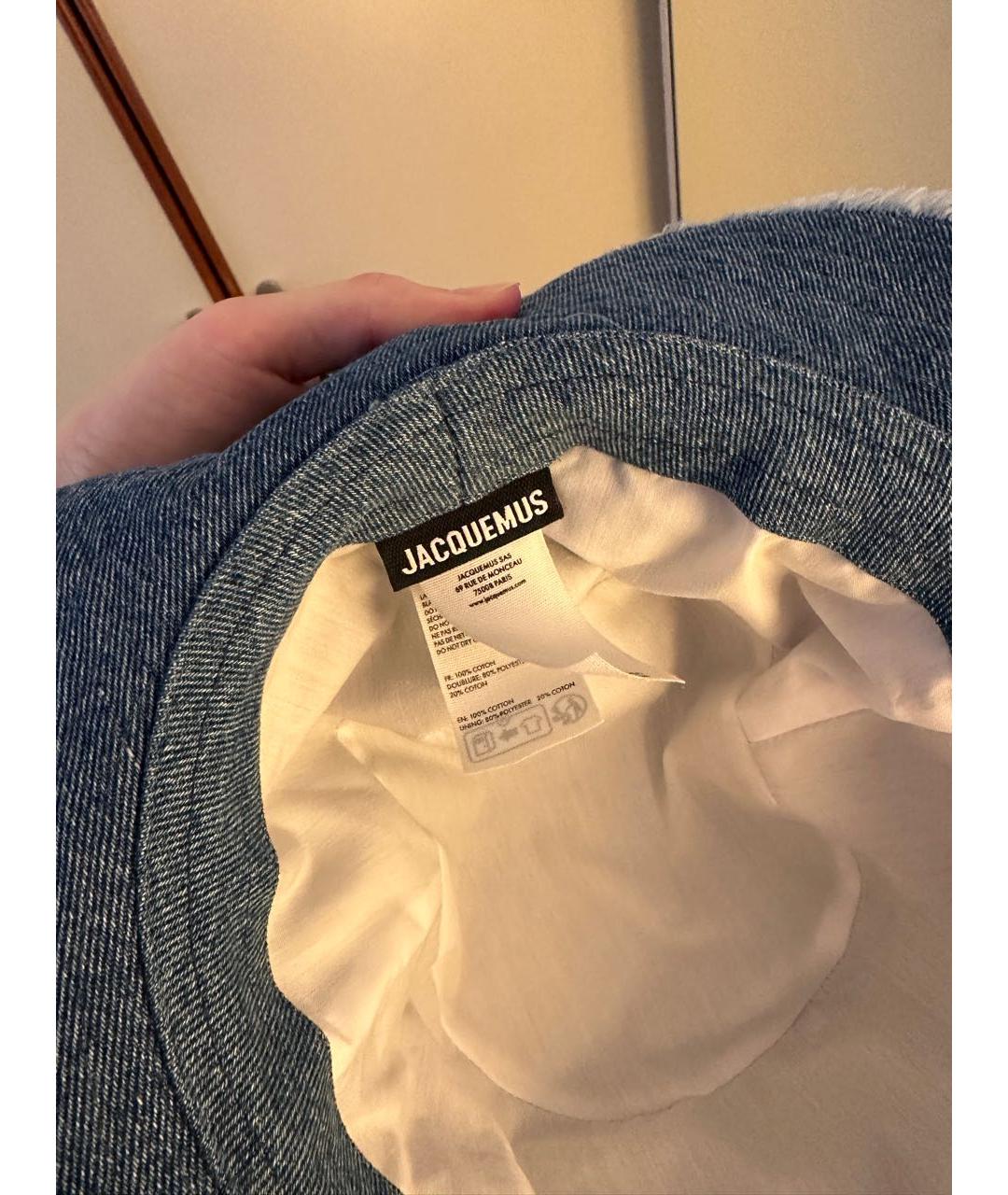 JACQUEMUS Темно-синяя хлопковая панама, фото 4