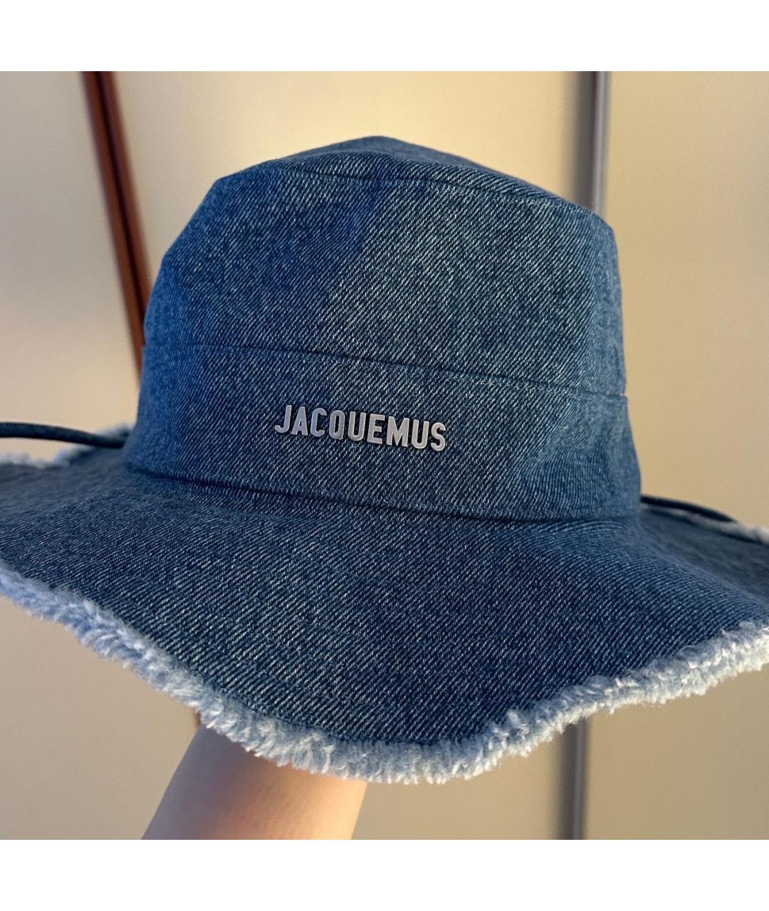 JACQUEMUS Темно-синяя хлопковая панама, фото 5