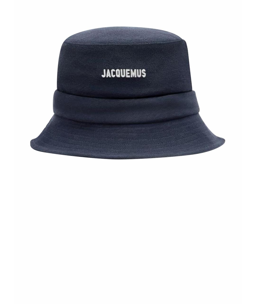 JACQUEMUS Темно-синяя хлопковая панама, фото 1